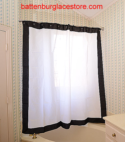 Hemstitch Shower Curtains Black Border